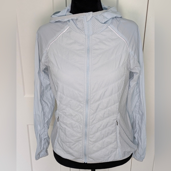 Zella Jackets & Blazers - Zella Women's Superlight Water Resistant Hooded Windbreaker Running Sjy Blue M